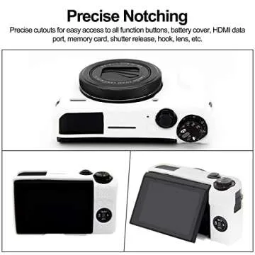 Easy Hood G7X Mark II Case G7X Camera Silicone Case, Soft Silicone Protective Cover for Canon Powershot G7X Mark II DSLR Camera (White)