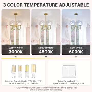 Axamate Pink Bubble Chandelier 20 inch 5 Lights, Mid Century Modern Gold Lighting Fixture Glass Sputnik Pendant Hanging Ceiling Light Castle Chandeliers for Girls Dining Living Room Bedroom Kitchen