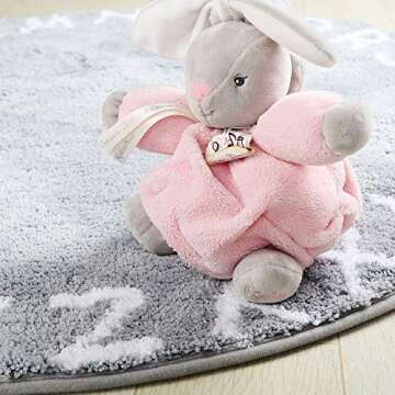 LIVEBOX ABC Kids Play Mat, Alphabet 4ft Round Area Rugs Soft Plush Educational Learning & Game Baby ...