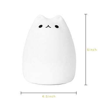 Litake Kitty Night Light, USB Rechargeable Silicone Cute Cat Night Light for Kids Baby Children, 7-Color Changing LED Cat Lamp Nursery Nightlights for Kids bedroom (Celebrity Cat)