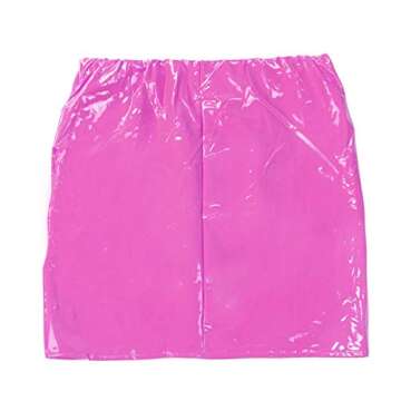 Springcmy Women Neon Leather Bodycon Mini Skirt Skirts Sexy Shiny Liquid Metallic Wet Look Latex Skirt