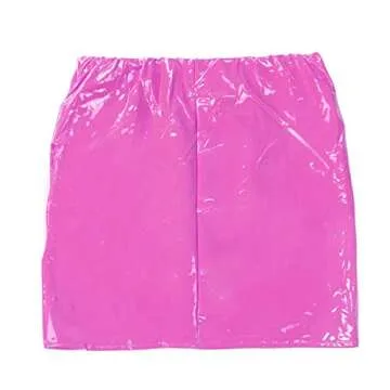 Springcmy Women Neon Leather Bodycon Mini Skirt Skirts Sexy Shiny Liquid Metallic Wet Look Latex Skirt