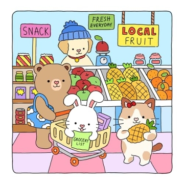 Adorable Fuzzy Friends Coloring Book for All Ages