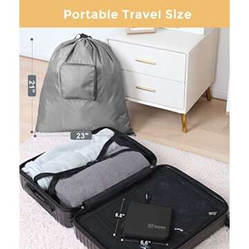 Travel Laundry bags, 2 Pack Dirty Laundry Travel Bag, Foldable Dirty Clothes Bag for Traveling, Wash...