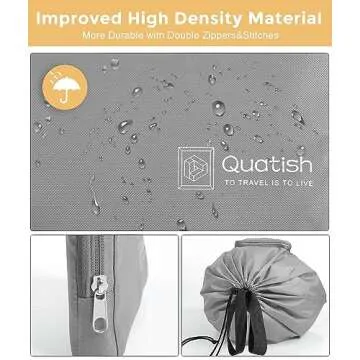 Travel Laundry bags, 2 Pack Dirty Laundry Travel Bag, Foldable Dirty Clothes Bag for Traveling, Washable and Small Laundry Bag with Handles for Suitcase, Gym, Camping, Black+Grey