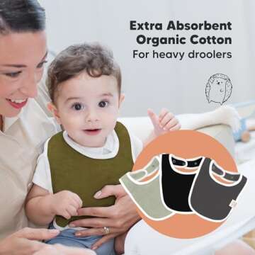 Stylish 8-Pack Organic Baby Bibs for Infants and Toddlers