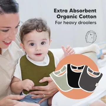 Stylish 8-Pack Organic Baby Bibs for Infants and Toddlers