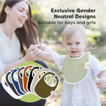 Stylish 8-Pack Organic Baby Bibs for Infants and Toddlers