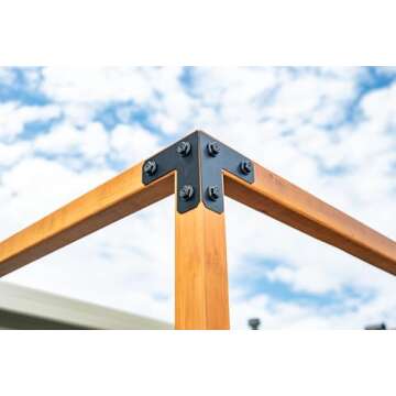 Simpson Strong-Tie Outdoor Accents DIY Pergola Hardware Kit, Galvanized Black Powder Coated Steel, with 8'x8' and 10'x10' Pergola Plans (No. APVPK44-D1)
