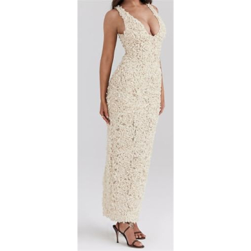 Stylish Qikaka Sleeveless Deep V Neck Bodycon Dress