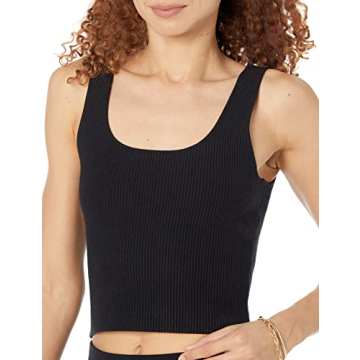 The Drop FEMI Scoop Neck Ribbed Cropped Tank for Women