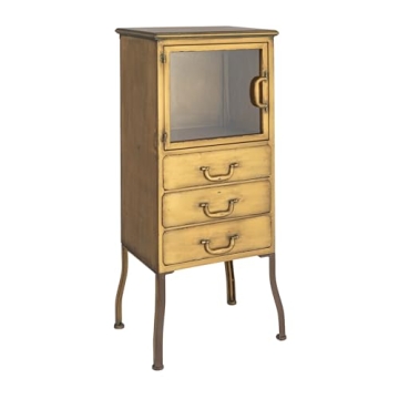 Sleek Gold Metal Cabinet with 3 Drawers by Creative Co-Op