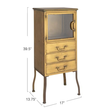 Sleek Gold Metal Cabinet with 3 Drawers by Creative Co-Op