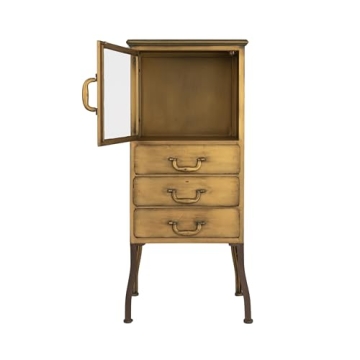 Sleek Gold Metal Cabinet with 3 Drawers by Creative Co-Op