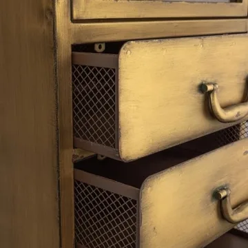 Sleek Gold Metal Cabinet with 3 Drawers by Creative Co-Op