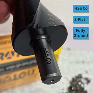 STROTON 4-32mm Metric 5% Cobalt Step Drill Bit for Stainless Steel and Hard Metal (15 Steps)