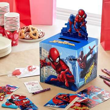 Hallmark Marvel Spider-Man Valentines Day Cards and Mailbox for Kids School Classroom Exchange (1 Bo...