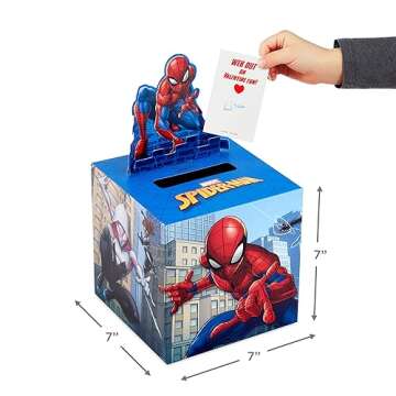 Hallmark Marvel Spider-Man Valentines Day Cards and Mailbox for Kids School Classroom Exchange (1 Box, 32 Valentine Cards, 1 Teacher Card)