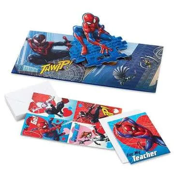 Hallmark Marvel Spider-Man Valentines Day Cards and Mailbox for Kids School Classroom Exchange (1 Box, 32 Valentine Cards, 1 Teacher Card)