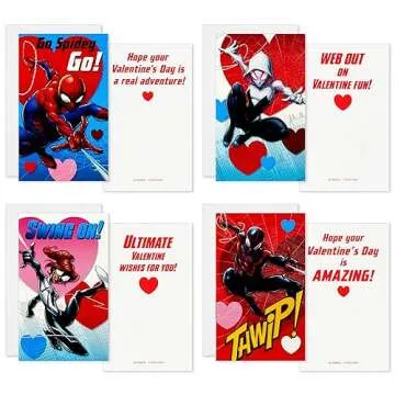 Hallmark Marvel Spider-Man Valentines Day Cards and Mailbox for Kids School Classroom Exchange (1 Box, 32 Valentine Cards, 1 Teacher Card)
