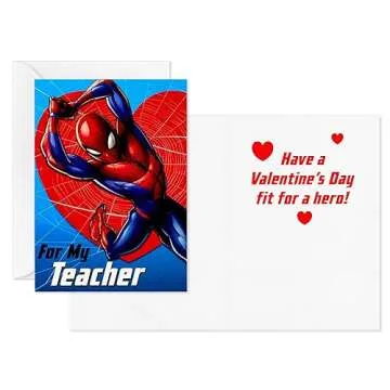 Hallmark Marvel Spider-Man Valentines Day Cards and Mailbox for Kids School Classroom Exchange (1 Box, 32 Valentine Cards, 1 Teacher Card)