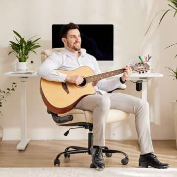 Sweetcrispy Ergonomic Computer Gaming Chair - PU Leather, Adjustable Design, Comfortable High Back