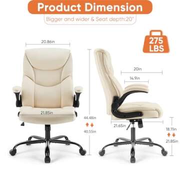 Sweetcrispy Ergonomic High Back Gaming Chair - Cream Style