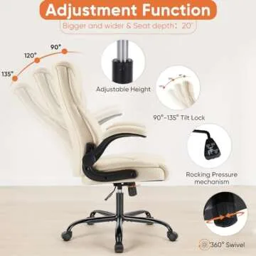 Sweetcrispy Ergonomic High Back Gaming Chair - Cream Style