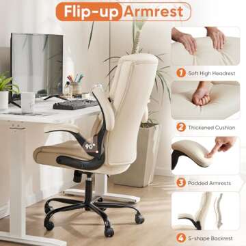 Sweetcrispy Ergonomic High Back Gaming Chair - Cream Style
