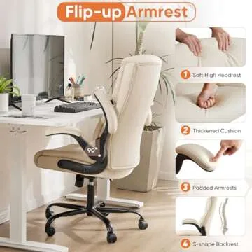 Sweetcrispy Ergonomic High Back Gaming Chair - Cream Style