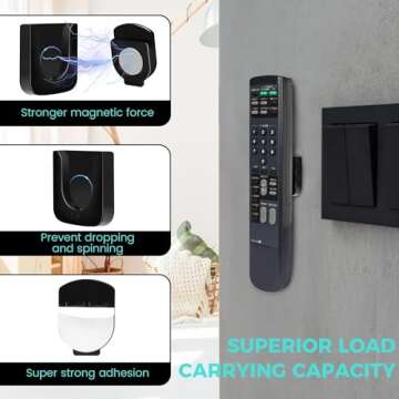 GUZE-US 6-Piece Magnetic Remote Control Holder Wall Mount - Self Adhesive Suitable for Tv Backside as Well as Tv Fan and Air Conditioner Remote Controls