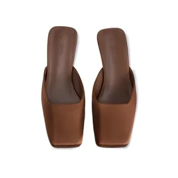 Coutgo Women's Elegant Kitten Heel Slip-On Mules - Size 7