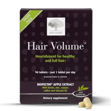 NEW NORDIC Hair Volume Tablets - Boost Hair Growth with Biotin & Apple Extract
