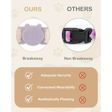 Cat Collar with Flower,Cat Collars for Girl Cats and Boy Cats,Breakaway Cat Collar with Bells,Adjustable Kitten Collar,Cute cat Collar (Beige, Breakaway)