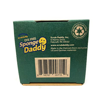 SCRUB DADDY Dye Free Sponge 3 Count for Eco-Friendly Cleaning