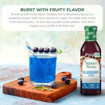 Walden Farms Blueberry Syrup - Sugar-Free, Calorie-Free, Low Carb, Keto-Friendly, Gluten-Free, Vegan...