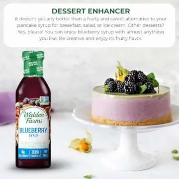 Walden Farms Blueberry Syrup - Sugar-Free, Calorie-Free, Low Carb, Keto-Friendly, Gluten-Free, Vegan Blueberry Syrup Alternative for Pancakes, Yogurt, Smoothies, (12 oz Bottle x 2)