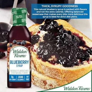 Walden Farms Blueberry Syrup - Sugar-Free, Calorie-Free, Low Carb, Keto-Friendly, Gluten-Free, Vegan Blueberry Syrup Alternative for Pancakes, Yogurt, Smoothies, (12 oz Bottle x 2)