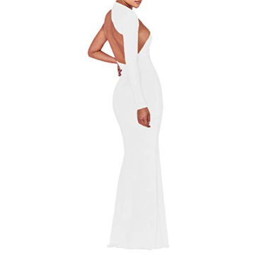 BEAGIMEG Elegant One Shoulder Backless Dress for Events