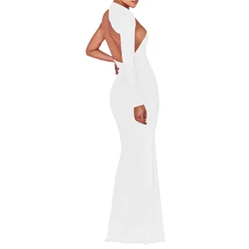 BEAGIMEG Elegant One Shoulder Backless Dress for Events