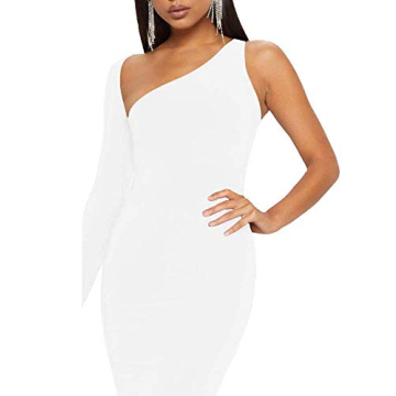 BEAGIMEG Elegant One Shoulder Backless Dress for Events