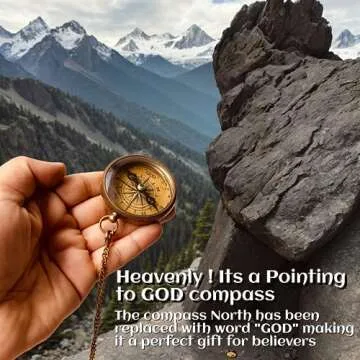 God My Lord Guide Me Compass - Inspirational Gift Engraved Greeting 2023 Graduation Day Gift, Birthday, Christmas, Baptism, Confirmation Gifts for Men Women Boys & Girls