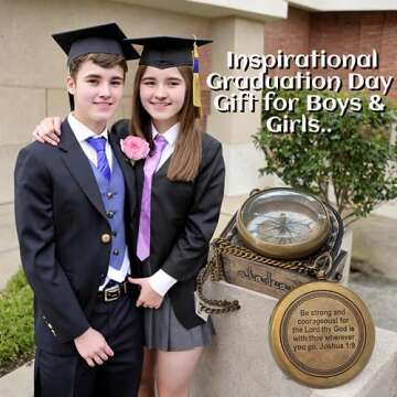 God My Lord Guide Me Compass - Inspirational Gift Engraved Greeting 2023 Graduation Day Gift, Birthday, Christmas, Baptism, Confirmation Gifts for Men Women Boys & Girls