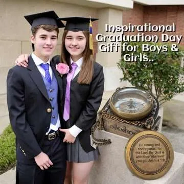 God My Lord Guide Me Compass - Inspirational Gift Engraved Greeting 2023 Graduation Day Gift, Birthday, Christmas, Baptism, Confirmation Gifts for Men Women Boys & Girls