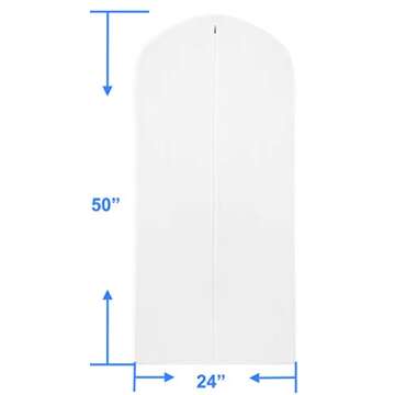Simple Houseware 50-Inch Translucent Garment Bags with Zipper for Suits, Dresses, Costumes, Uniforms...