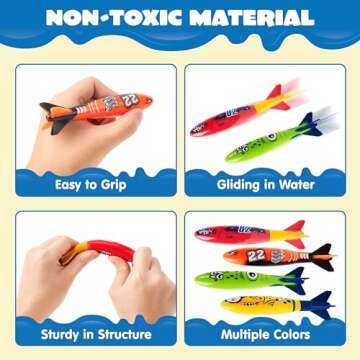 JOYIN 8 Pack Pool Toys, Shark Underwater Diving Toys, Colorful Swimming Toy Sinking Throwing for Kids Gifts Summer Swim Dive Training Water Fun Pool Games(Sharks)