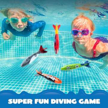 JOYIN 8 Pack Pool Toys, Shark Underwater Diving Toys, Colorful Swimming Toy Sinking Throwing for Kids Gifts Summer Swim Dive Training Water Fun Pool Games(Sharks)
