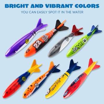 JOYIN 8 Pack Pool Toys, Shark Underwater Diving Toys, Colorful Swimming Toy Sinking Throwing for Kids Gifts Summer Swim Dive Training Water Fun Pool Games(Sharks)