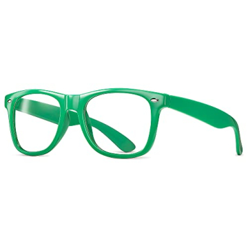 Clear Lens Non-Prescription Retro Fashion Nerd Glasses - Fun Cosplay and Costume Eye Accessory
