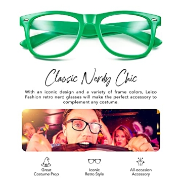 Nerd Style Clear Lens Retro Glasses for Cosplay and Fashion